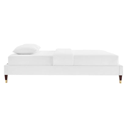 Harlow Performance Velvet Full Platform Bed Frame by Furniture For America