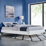 Neroli Performance Velvet Full Platform Bed Frame in White