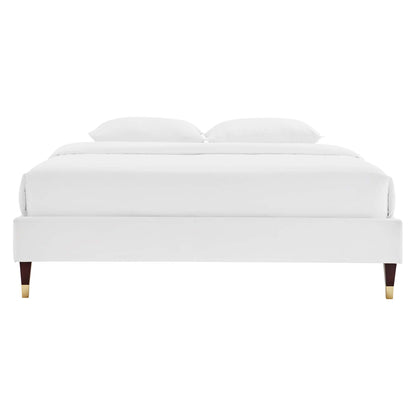 Current Performance Velvet Queen Platform Bed by Furniture For America