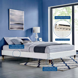 Neroli Performance Velvet Queen Platform Bed Frame in White