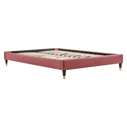 Harlow Performance Velvet King Platform Bed Frame by Furniture For America