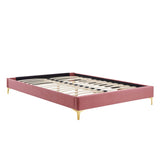 Ochre Performance Velvet Queen Bed Frame in Dusty Rose