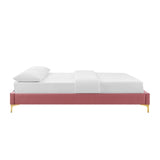 Ochre Performance Velvet Queen Bed Frame in Dusty Rose