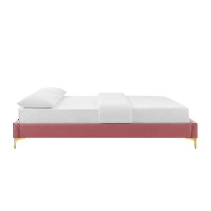 Sutton Performance Velvet Queen Bed Frame by Furniture For America