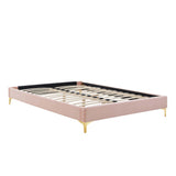 Ochre Performance Velvet Queen Bed Frame in Pink