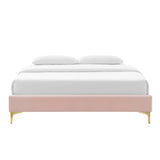 Ochre Performance Velvet Queen Bed Frame in Pink