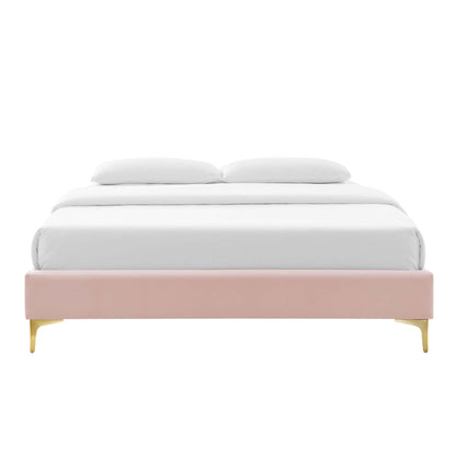 Gwyneth Tufted Performance Velvet Queen Platform Bed by Furniture For America