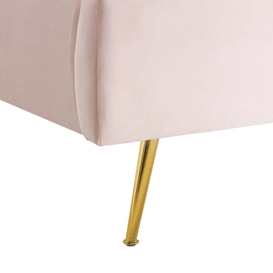 Merida Performance Velvet Queen Wingback Platform Bed in Pink