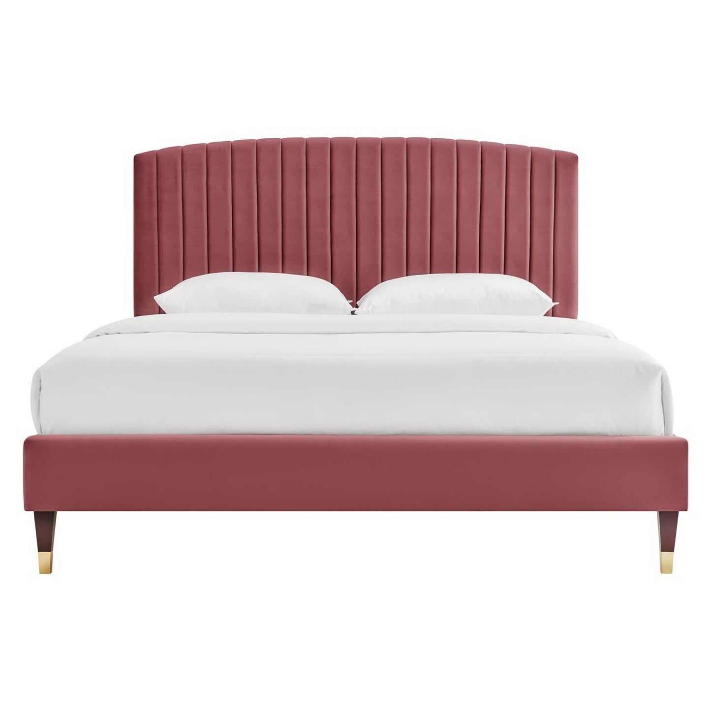 Alessi Performance Velvet Queen Platform Bed by Furniture For America