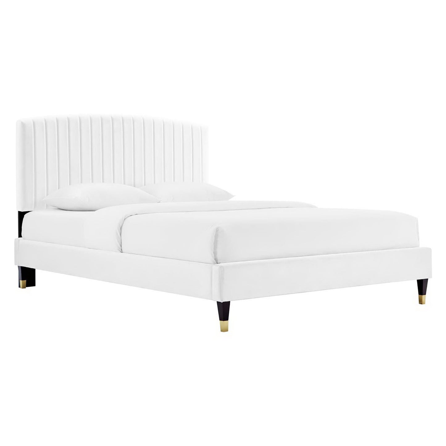 Alessi Performance Velvet Queen Platform Bed by Furniture For America