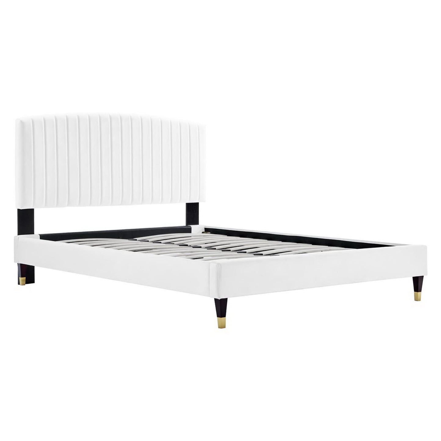 Alessi Performance Velvet Queen Platform Bed by Furniture For America