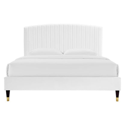 Alessi Performance Velvet Queen Platform Bed by Furniture For America