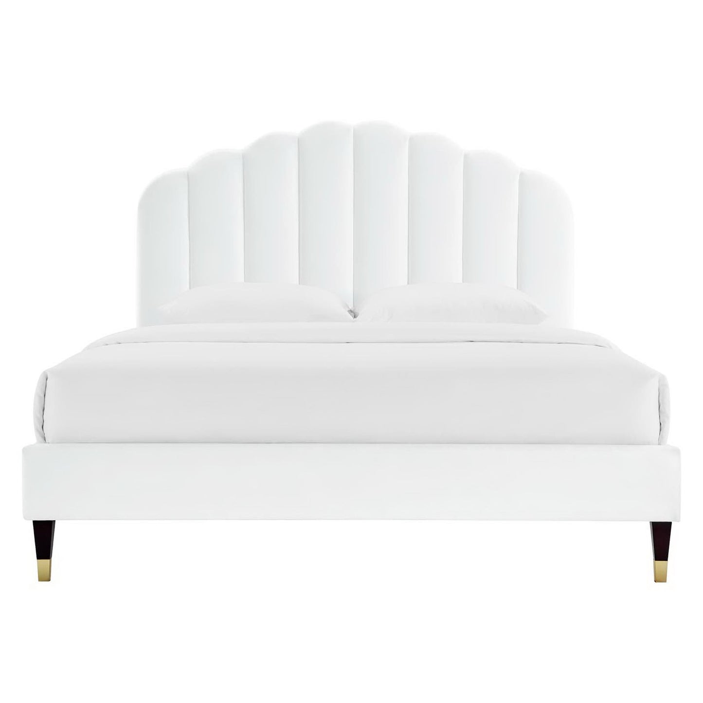 Daisy Performance Velvet Queen Platform Bed by Furniture For America