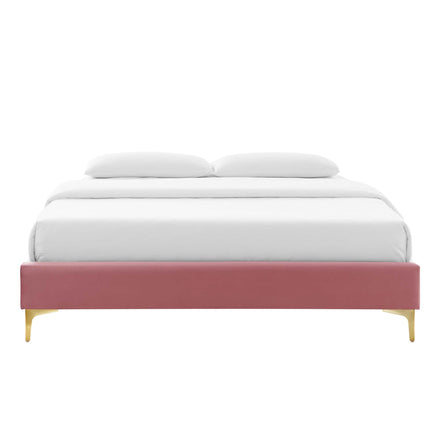Sutton Performance Velvet Full Bed Frame in Dusty Rose