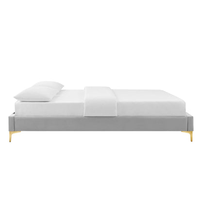 Sutton Performance Velvet Full Bed Frame by Furniture For America