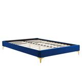 Ochre Performance Velvet Full Bed Frame in Navy