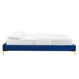 Ochre Performance Velvet Full Bed Frame in Navy