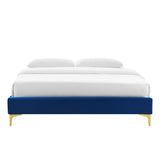 Ochre Performance Velvet Full Bed Frame in Navy