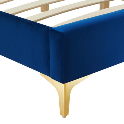 Sutton Performance Velvet Full Bed Frame by Furniture For America