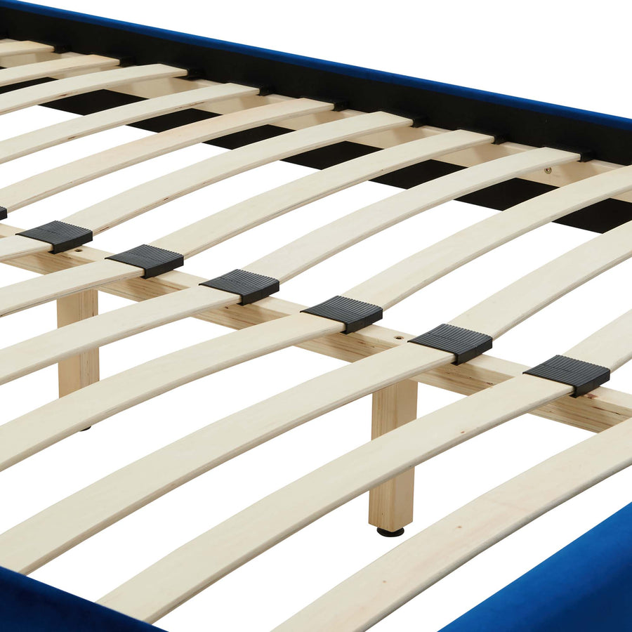 Ochre Performance Velvet Full Bed Frame in Navy