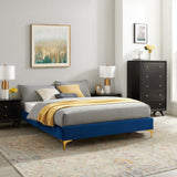 Ochre Performance Velvet Full Bed Frame in Navy
