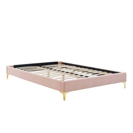 Sutton Performance Velvet Full Bed Frame in Pink