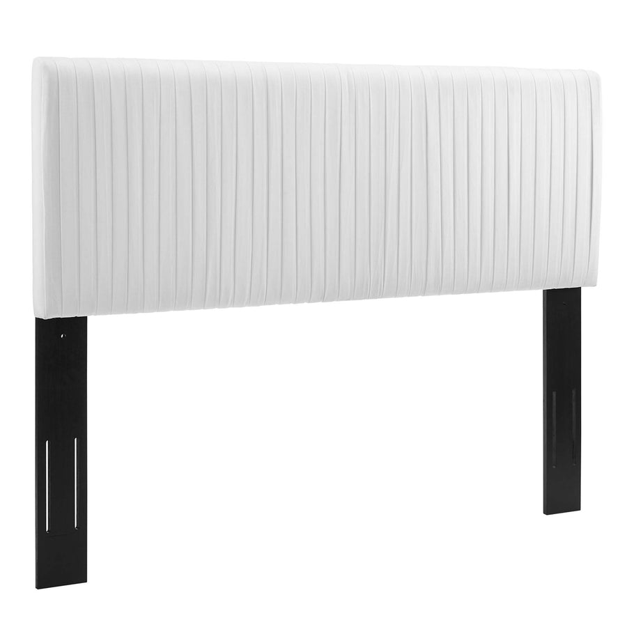 Mira Channel Tufted Performance Velvet Full/Queen Headboard in White
