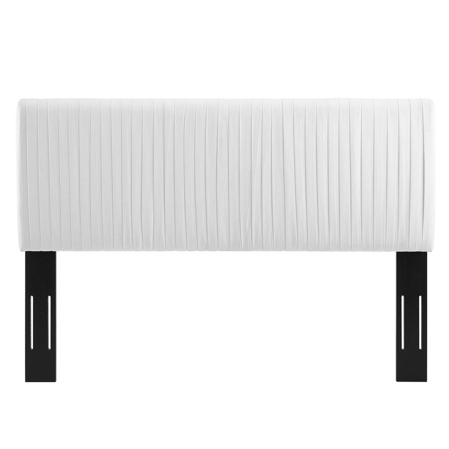 Mira Channel Tufted Performance Velvet Full/Queen Headboard in White