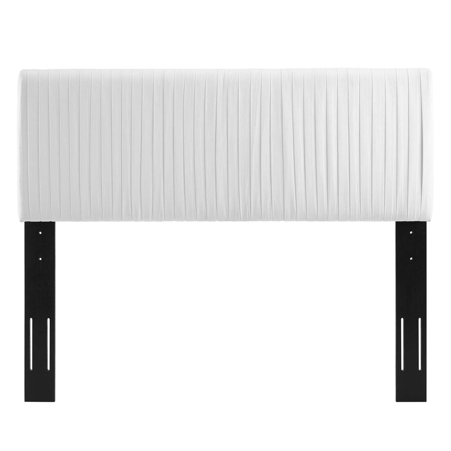 Mira Channel Tufted Performance Velvet Full/Queen Headboard in White