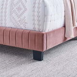 Sutton Channel Tufted Performance Velvet Queen Bed in Dusty Rose
