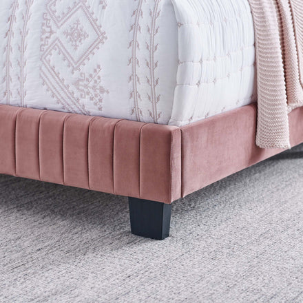 Celine Channel Tufted Performance Velvet Queen Bed in Dusty Rose