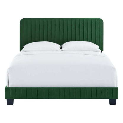 Celine Channel Tufted Performance Velvet Queen Bed by Furniture For America