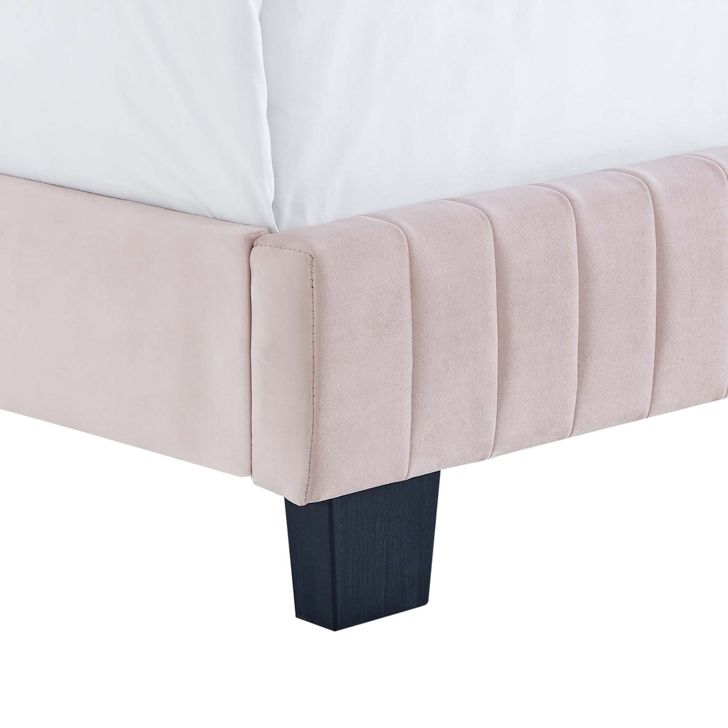 Celine Channel Tufted Performance Velvet Queen Bed by Furniture For America