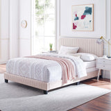 Sutton Channel Tufted Performance Velvet Queen Bed in Pink