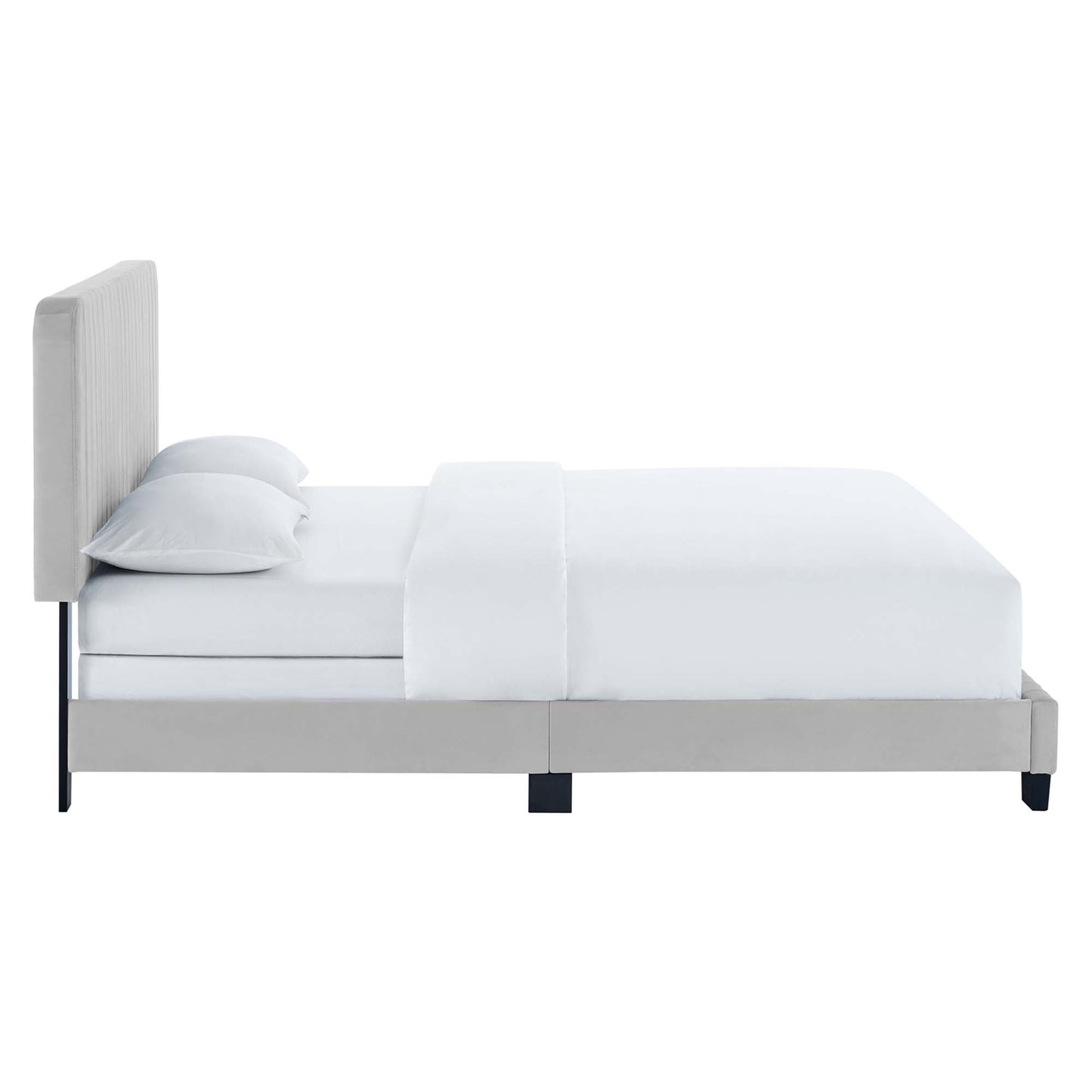 Celine Channel Tufted Performance Velvet Full Bed by Furniture For America
