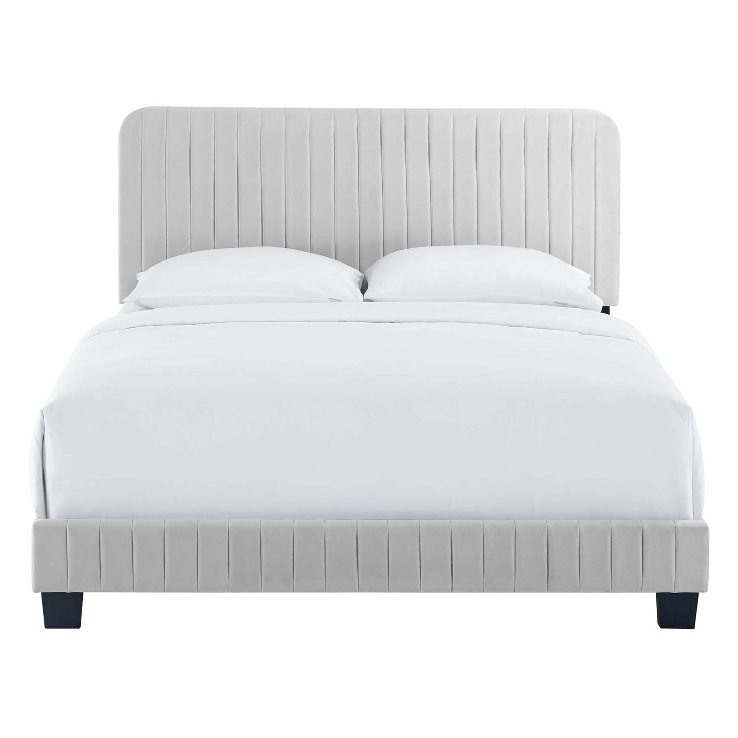 Celine Channel Tufted Performance Velvet Full Bed by Furniture For America