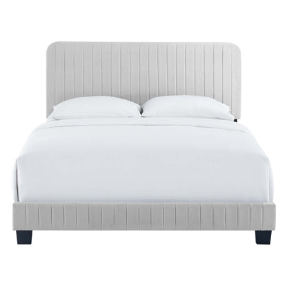 Celine Channel Tufted Performance Velvet Full Bed by Furniture For America