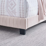 Sutton Channel Tufted Performance Velvet Full Bed in Pink