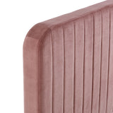 Sutton Channel Tufted Performance Velvet Twin Bed in Dusty Rose