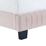 Sutton Channel Tufted Performance Velvet Twin Bed in Pink