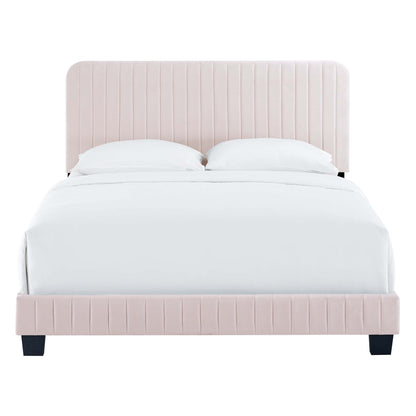 Celine Channel Tufted Performance Velvet Twin Bed by Furniture For America