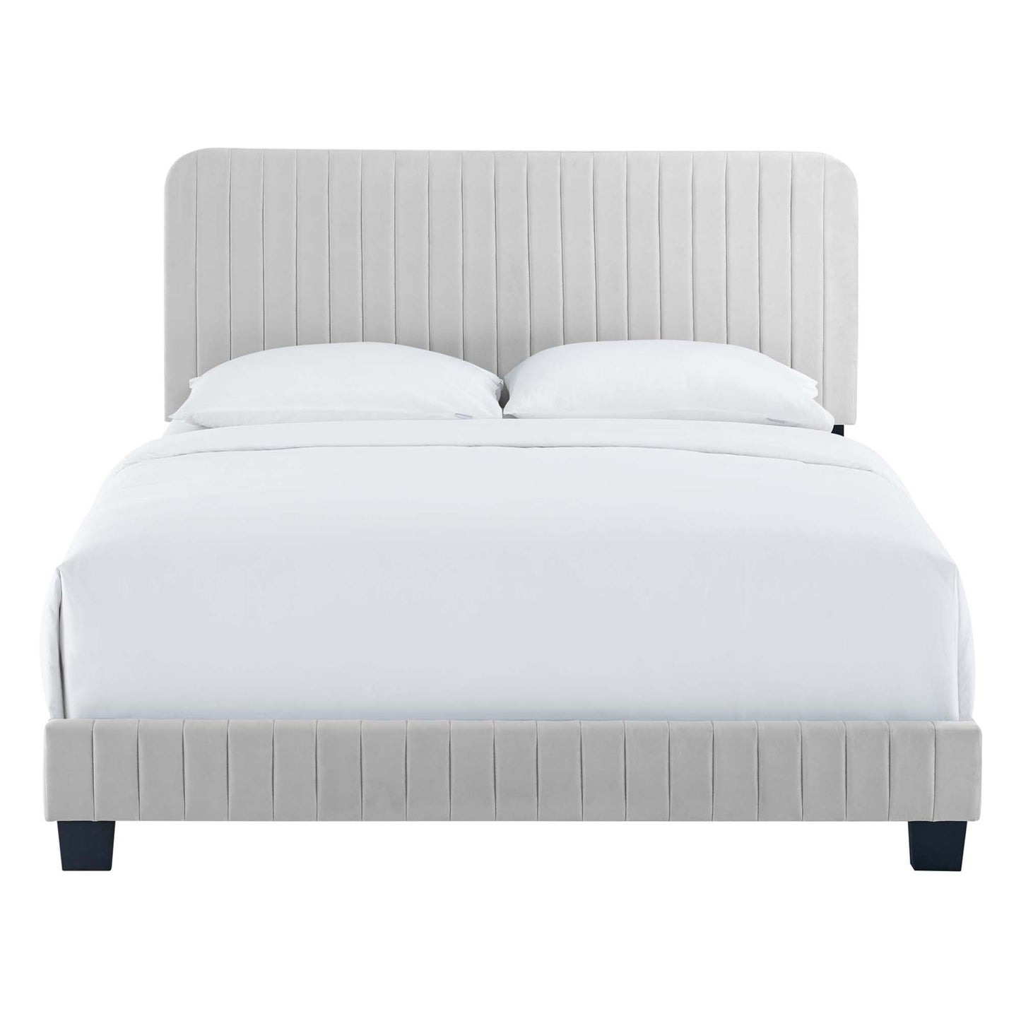 Celine Channel Tufted Performance Velvet Queen Platform Bed by Furniture For America