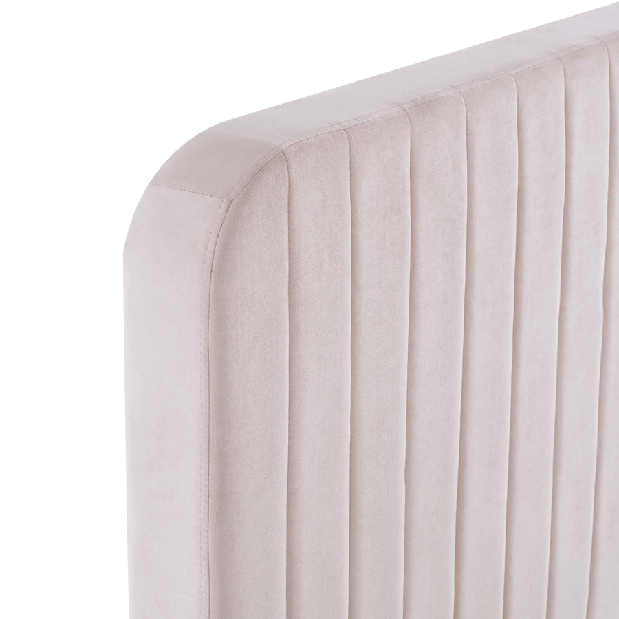 Sutton Channel Tufted Performance Velvet Queen Platform Bed in Pink