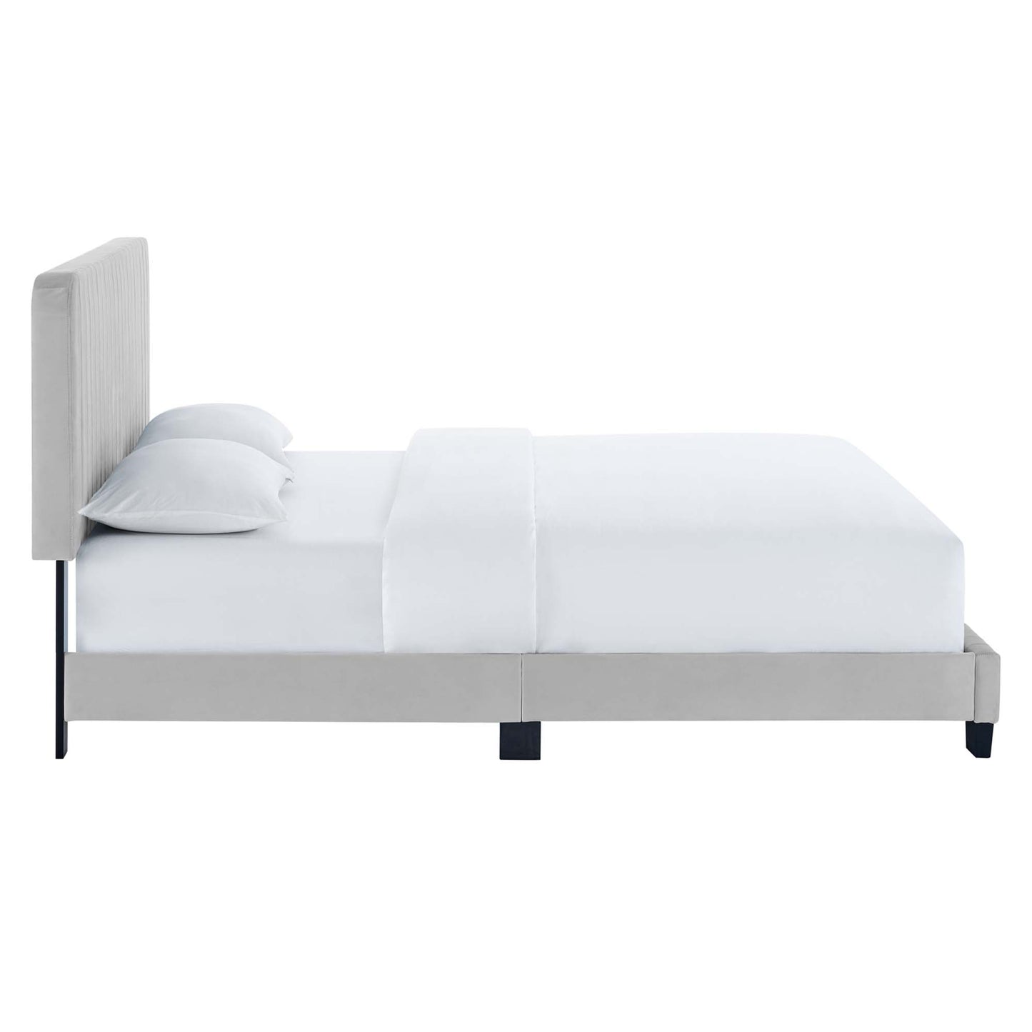 Celine Channel Tufted Performance Velvet Twin Platform Bed by Furniture For America