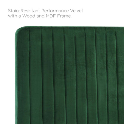 Milenna Channel Tufted Performance Velvet Twin Headboard by Furniture For America