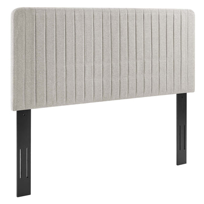 Milenna Channel Tufted Upholstered Fabric Full/Queen Headboard by Furniture For America