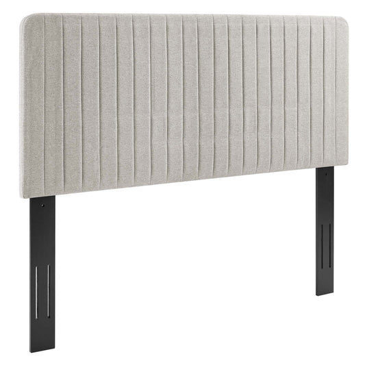 Milenna Channel Tufted Upholstered Fabric Full/Queen Headboard by Furniture For America