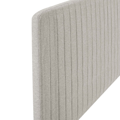 Milenna Channel Tufted Upholstered Fabric Full/Queen Headboard by Furniture For America