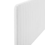 Echo Channel Tufted Upholstered Fabric Full/Queen Headboard in White