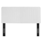 Echo Channel Tufted Upholstered Fabric Full/Queen Headboard in White
